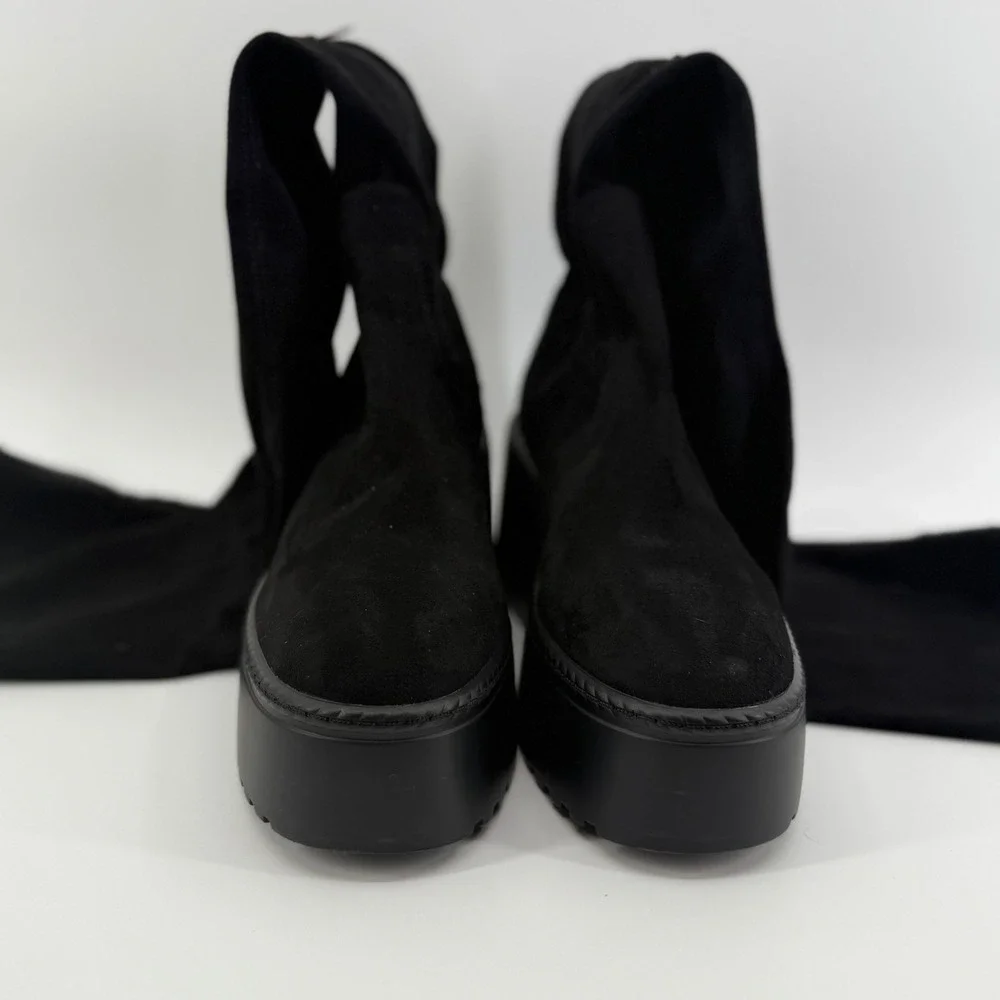 Nine West HOJO 2 Womens Black Faux Suede Platform Over The Knee Boots 8M